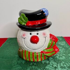 Vintage Snowman Cookie or Candy Jar NWOT
